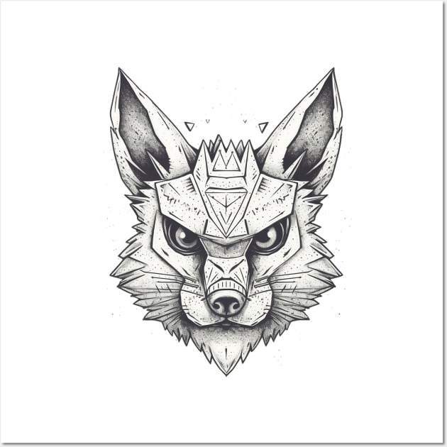 Fantasy geometric fox Wall Art by stkUA